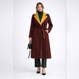 Gobi Mongolian Cashmere Reversible Belted Coat With Pockets Size Small